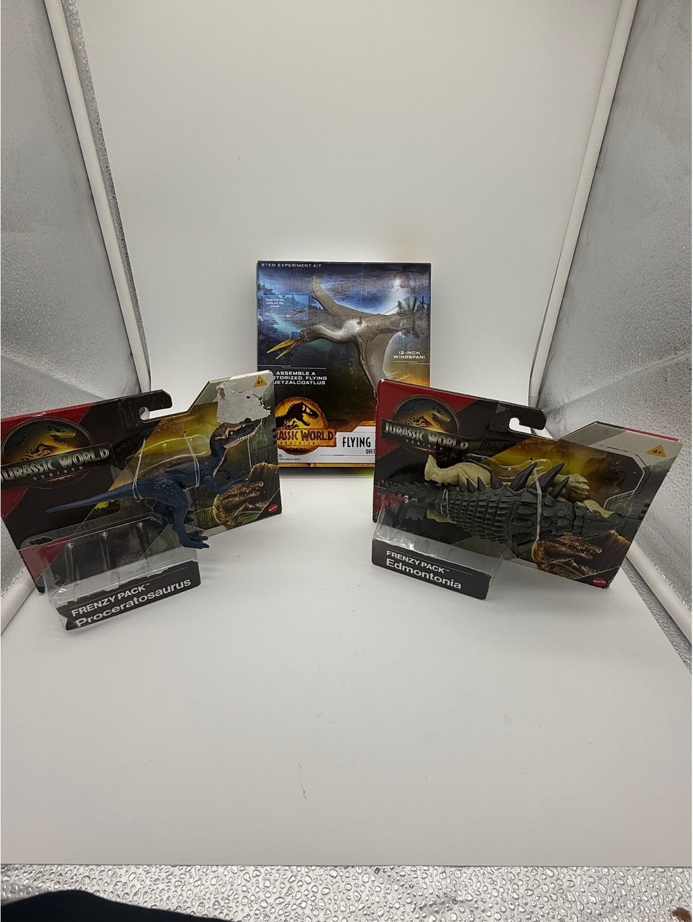 Jurassic World Toy Lot-Rebirth Frenzy Pack Edmontonia, Proceratosaurus &STEM Kit